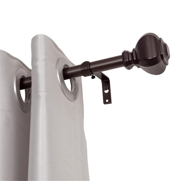 Utopia Alley D18RB 0.75 in. Single Decorative Drapery Adjustable Curtain Rods for Windows 86 to 120 in. - Oil Rubbed Bronze D18RB - main